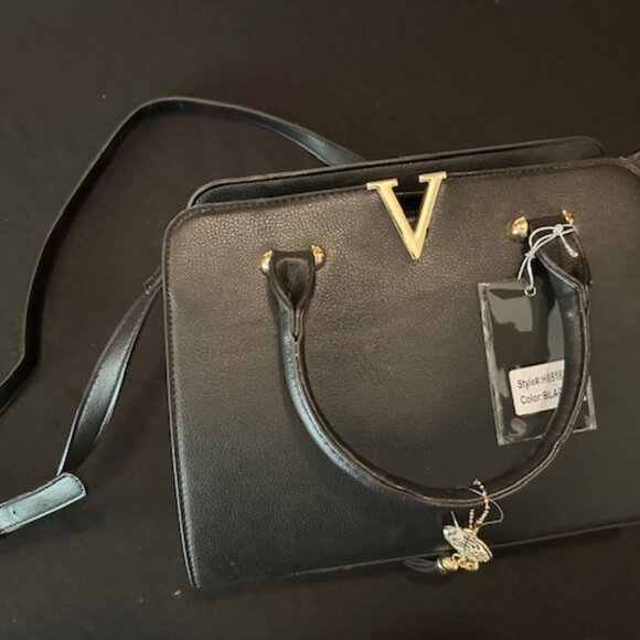 Crossi New York Handbags - Black Handbag with Tassles 7342 NWT Boutique